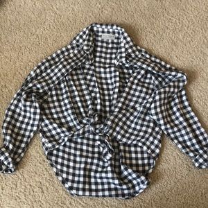 Gingham Tie Top
